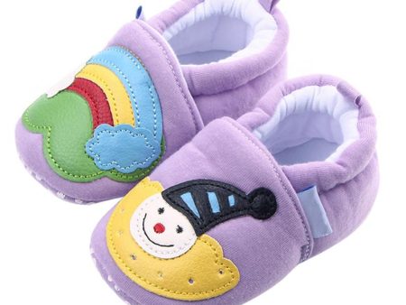 Rainbow Cartoon Baby Shoes Soft Sole Footwear Shoes for Boys Girls Babies Autumn Winter Warm Christmas Baby Moccasins Gift Online Sale