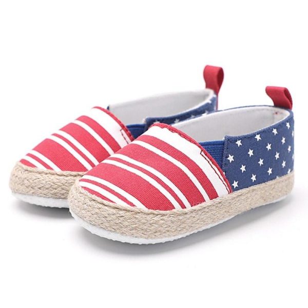 Baby Boy Girl Stripe Stars Stitch Casual Shoes on Sale