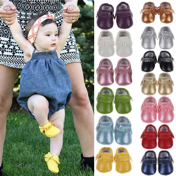 Spring Baby Shoes PU Leather Baby Girls Moccasins Shoes Kids Boys Soft Non-slip Footwear for Newborns Crib Shoes 0-18 Months Online now