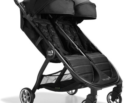 Baby Jogger® City Tour™ 2 Double Travel Stroller | Lightweight, Foldable & Portable Double Stroller | Pitch Black Online Sale