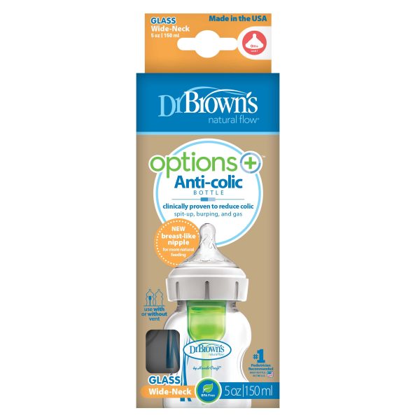 Dr Brown s Options+ Anti-Colic Glass Bottle Twin Pack Supply