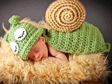 Newborn Cute Snail Hand Crochet Knit costume Online Sale