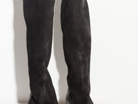 Knee-High Boot in Black Online Hot Sale