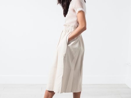 Eulera Leather Skirt in Cream Online