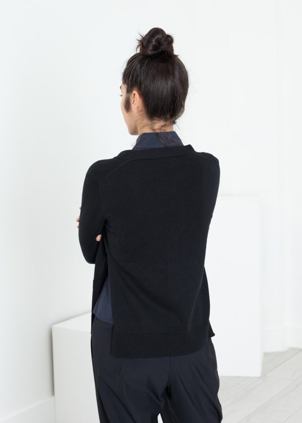 Square Cardigan in Black Supply