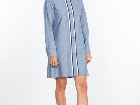 Chambray Shirtdress in Blue For Discount