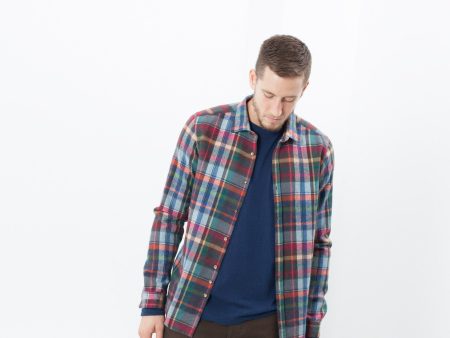 Riccardo Button-Up in Plaid Multi Online Sale