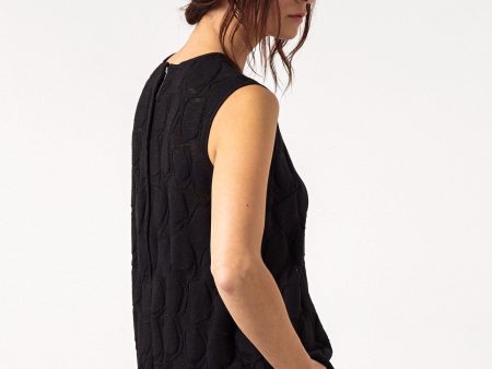 Zip Back Circle Blouse in Black For Cheap