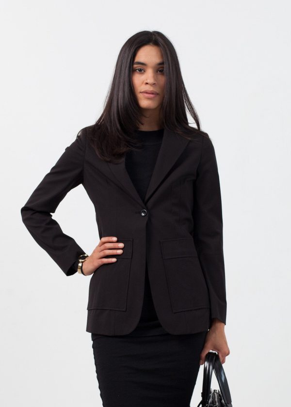 Double Pocket Blazer in Black Online now