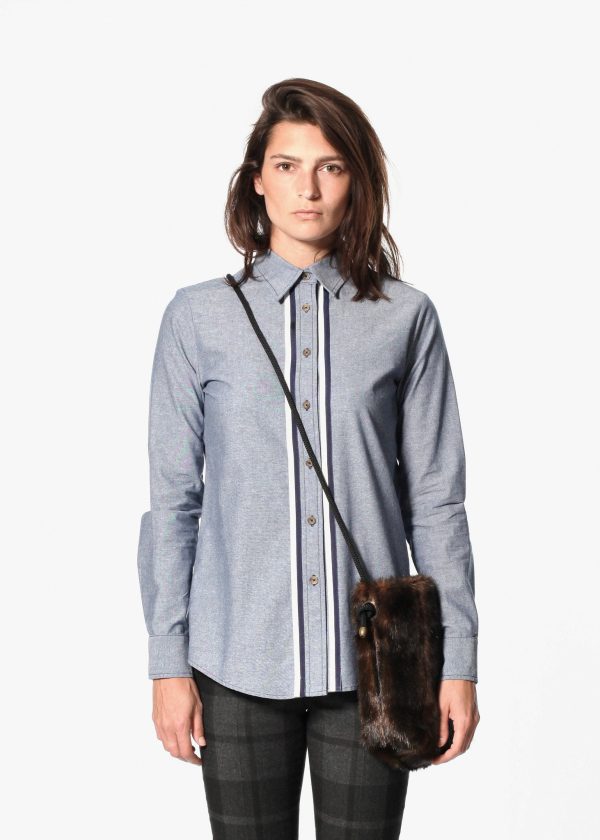 Chambray Boyfriend Shirt in Blue Sale