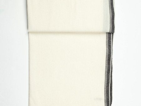 Edged Wool Scarf in Off White Online