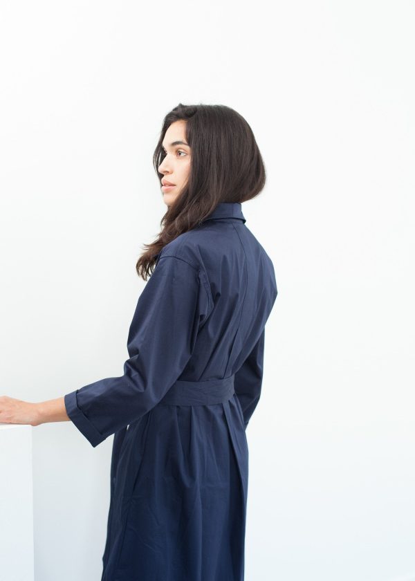 Sateen Trench in Navy Supply