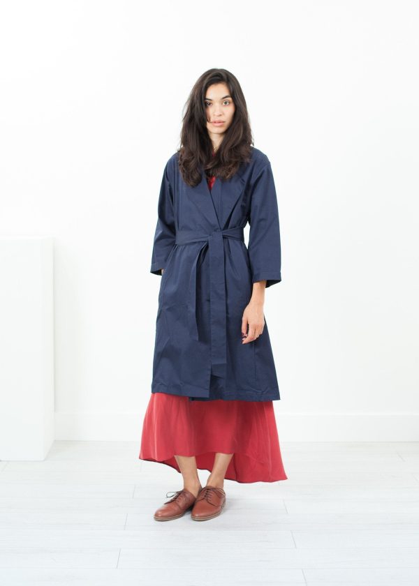 Sateen Trench in Navy Supply