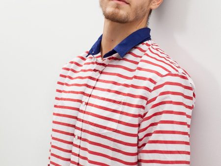 Luke Shirt in Red Stripe Online Sale