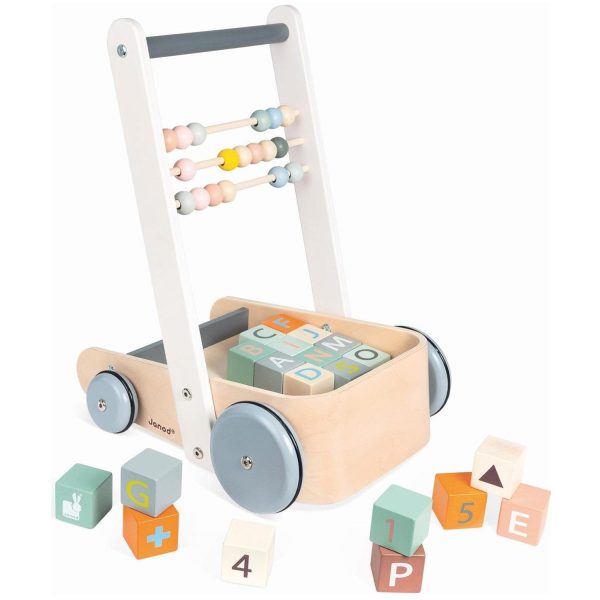 Janod Sweet Cocoon Cart with ABC blocks Discount