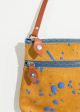 Ink Splatter Shoulder Bag in Mustard Blue For Sale