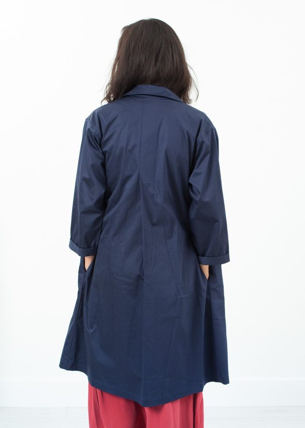 Sateen Trench in Navy Supply