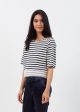 Sleeve Top in Navy Stripe Online now