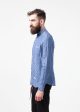 Linen Button Up in Blue Diamond Fashion