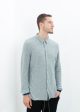 Kasuri Jersey Button-Up in Blue Grey on Sale