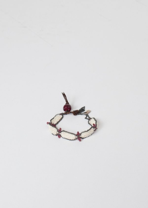 Garnet Bracelet in Frothy Pearl Sale