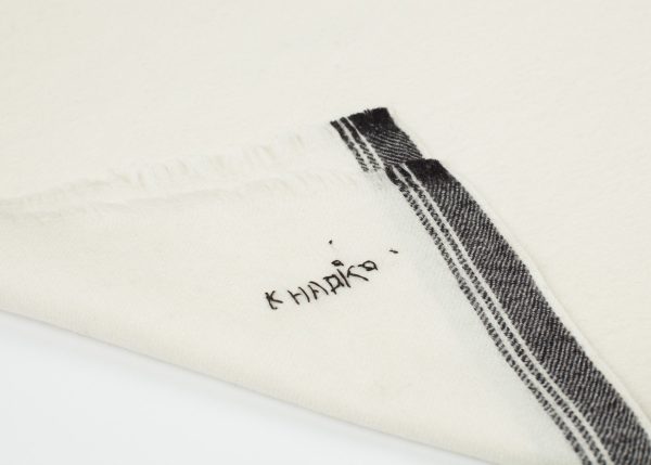 Edged Wool Scarf in Off White Online